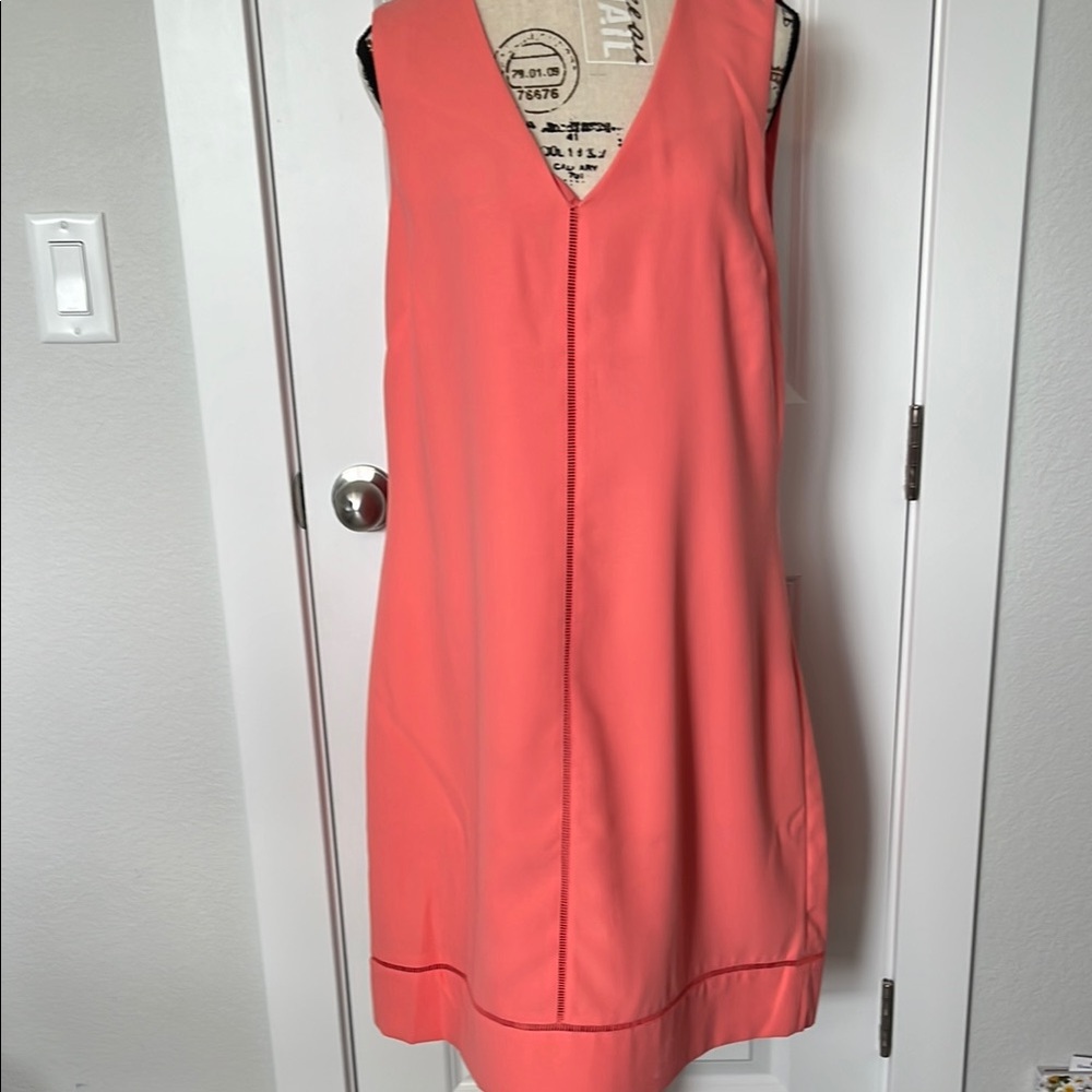 Banana Republic coral sheath midi dress